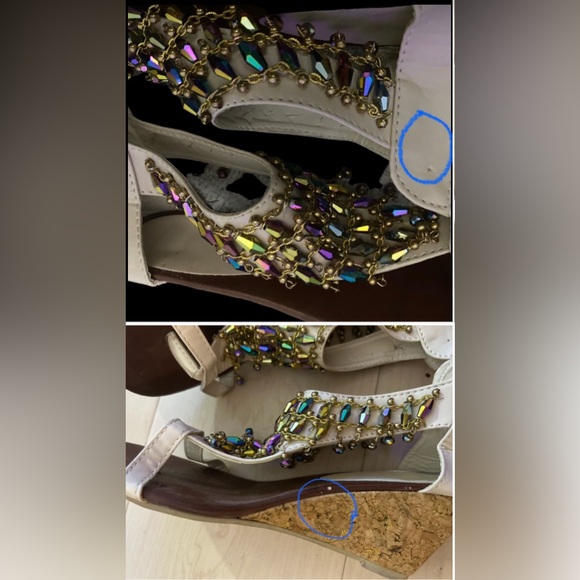 Beaded Wedge Heel Bohemian Sandals Shoes - Picture 12 of 16